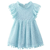 Mqtime Girls Lace Flower Dress Summer Ball Gown Brithday Dresses Infant Baby Kids Cotton Princess Party Dress Children Clothing