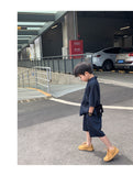 Mqtime 2023 Korea Teenagers Boy Kid Ribbed Loose Clothes Set Shirt+Shorts 2PCS Summer Child Clothing Set Casual Short Sleeve Baby Sets