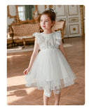 Girls Summer Dress Lace Ruffles Baby Kids Princess Birthday Wedding White Tutu Dresses Children Clothes sleeveless Vestido Outfi