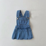 Mqtime 1-5-year-old girls' clothes new girls' denim suspender dress versatile suspender skirt foreign style vest skirt