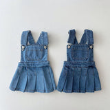 Mqtime 1-5-year-old girls' clothes new girls' denim suspender dress versatile suspender skirt foreign style vest skirt