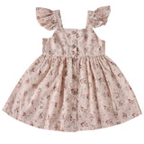 Mqtime 1-5-year-old baby girls' dress new summer girls' embroidered broken flower fly sleeve suspender A-shaped dress