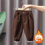 Harem Pants Corduroy Children Outfits Tracksuit Winter Cotton Trousers Kids Outwear Pants Boys Girls Casual Pants Warm Pants 2-8