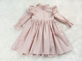 Mqtime Vintage Flower Girl Ruffles Princess Dress Kid Girl's Piano Perform Dress Birthday Wedding Party Dresses Cotton Children Clothes