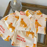 New Summer Kids Clothing Set Children Baby Boys Girls Cartoon Thin Breathable Short Sleeve Sets 2Pcs Lounge Outfit For 1-8Years