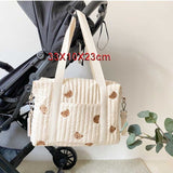 Mqtime Cartoon Bear Mommy Bag Large Capacity Mom Diaper Baby Stroller Bag Multifunction Women Shoulder Handbag Travel Diaper Bags