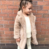 Mqtime Fashion Baby Girl Winter Jacket Fur Thick Toddler Child Warm Sheep Like Coat Wool Baby Outwear High Quality Girl Clothes 2-14Y