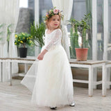 Mqtime Baby Floral Girl Wedding Dress Birthday Evening Party Dresses Baptism Clothes Teenager Children Toddler Fluffy White Vestidos