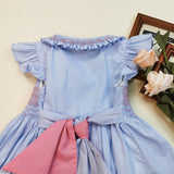 Girls Smocked Dress Baby Handmade Smock Clothes for Girl Children Boutique Embroidery Clothing Infant Spain Princess Frocks