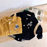 Mqtime Fashion Baby Girl Boy Corduroy Jacket Casual Cartoon Embroidery Infant Toddler Child Coat Fall Spring Kid Outwear Baby Clothes