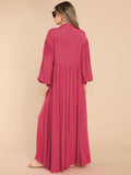 Mqtime Autumn Winter New Flowy Long Solid Colour oversized Dress For Women Long Sleeve Buttons Shirt Maxi Dresses A2743