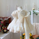 Mqtime Spanish Lolita Baby Dress Girls Embroidery Floral Ball Gown For Toddler Birthday Clothes Children Boutique Lace Summer Dresses