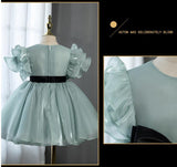 Mqtime Girl Royal Boutique Dress Kids Birthday Baptism Dresses For Children Elegant Big Bow Frocks Girls Eid Luxe Dresses