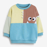 Boys Sweater Autumn 2022 New Cute Cartoon Jumper European and American Cotton Color Matching Long-sleeved Children's Sweater