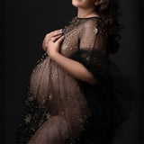 Maternity Photography Dresses Cloak Tulle Bronzing Shawl Sexy Women Pregnancy Dress Shooting Props Accessories Bikini Cover-up