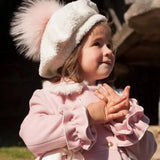 1-12Y Baby Girl Autumn Winter Handmand Customized Palace England Spanish Pink Princess Wool Coat for Christmas Casual