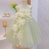 Baby Girl Princess Tulle Strap Tutu Dress Flower Infant Toddler Child Summer Vestido Party Birthday Pageant Baby Clothes 1-12Y