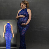 Mqtime Two Maternity Dresses For Photo Shoot Women Pregnancy Stretch Fabric Lace Dress Photography Props Sexy Maxi Maternity Gown Vestidos