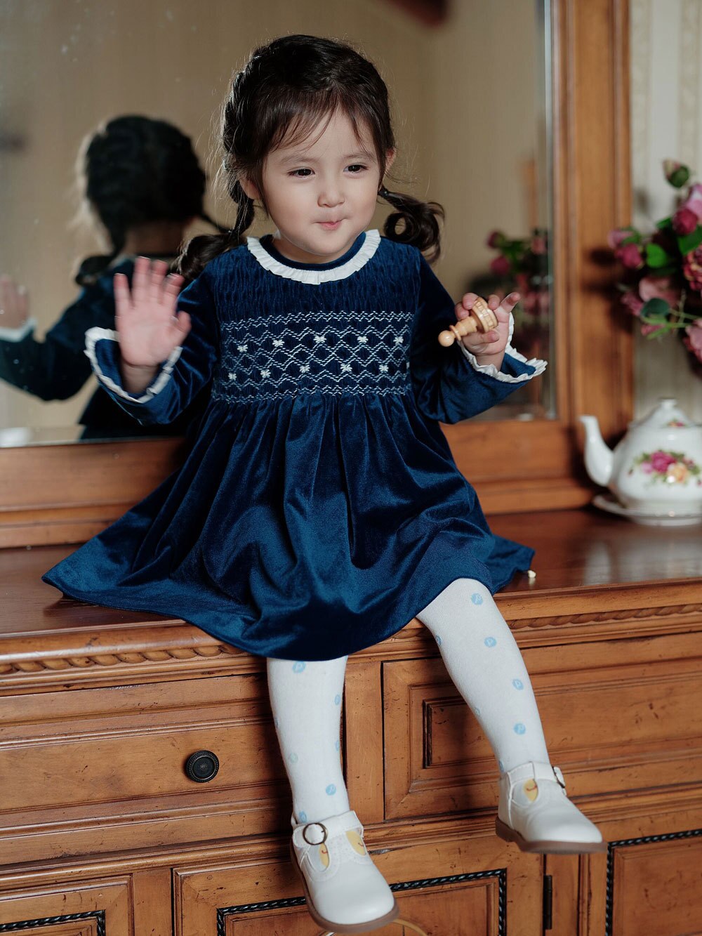 Mqtime Girls Autumn Christmas Handmade Smocked Sister Dresses Kids Gir mqtime Mqtime Girls Autumn Christmas Handmade Smocked Sister Dresses Kids Gir mqtime