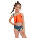 Mqtime  Kid Summer Swimsuit Girls Beach Swimwear Two Pieces Set Swim Tankini Bathing Suit For Children Girl Bikini Monokinis