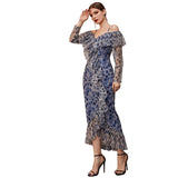 Mqtime Women Casual Elegant Maxi Dresses 2023 New Summer Autumn Luxury Bodycon Floral Sundress Turkey Evening Party Robe Vestido