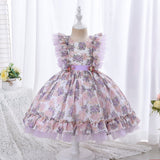 Mqtime 3-8 years old girl Princess Lolita dress summer birthday party dress children dress baby gift princess dress