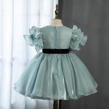 Mqtime Girl Royal Boutique Dress Kids Birthday Baptism Dresses For Children Elegant Big Bow Frocks Girls Eid Luxe Dresses