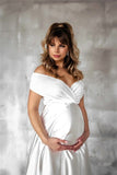 Sexy Maternity Photography Dress Long Baby Showers Party Dress Maternity Evening Dress Pregnancy Silk Maxi Gown Photography Prop