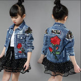 Mqtime New Autumn Children Clothing Girls Denim Jacket Baby Girl Outerwear Coat Jackets Kids Tops Jeans Wear Denim Embroidered Mermaid