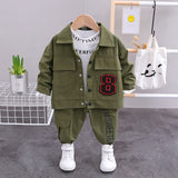 Mqtime New Spring Autumn Children Cotton Clothes Baby Boys Girls T Shirts Jacket Pants 3Pcs/sets Infant Kids Fashion Toddler Tracksuits