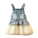 Mqtime 1-6T Kids Sundress Summer Girls Jeans Suspender dress Overalls Baby Straps Denim Bib Dress Toddler Clothing Bebe Clothes