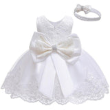 Mqtime Flower Girl Dresses For Party Wedding Baby Girls 1st Years Birthday Outfit Cotton Linging Children Girls First Communion Dresses
