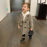 Mqtime High Quality Lattice Children Coat Wool Coat For Boys Fashion Autumn Winter Jacket Boy Windbreaker Kids Winter Overcoat 6 Y