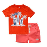 Mqtime Boys Children Clothing Summer O-Neck Print Short Sleeve T-Shirt Pants Beach Kid Boys Clothes Sets Kids Outfits