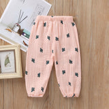 Mqtime New 2-7y Summer Solid Color Linen Pleated Children Ankle-length Pants for Baby Boys Pants Harem Pants for Kids Child