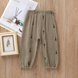 Mqtime New 2-7y Summer Solid Color Linen Pleated Children Ankle-length Pants for Baby Boys Pants Harem Pants for Kids Child