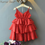 Humor Bear Girls Dress SummerBrand New Dress For Girls Sleeveless Chiffon Polka Dot Dress Princess Dress Girl Toddler Dress