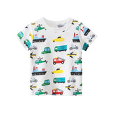 INPEPNOW 2021  Children T-shirt for Boy T Shirts Car Girls Tops Cotton Kids Tshirts Summer Short Sleeve White Tee 3 8Y DX005