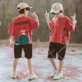 Mqtime Boys Clothing Sets Summer Boys Clothes Casual Outfit T-shirt + Pants Kids Tracksuit Teen Children Clothing Suit 6 8 9 10 12 Year