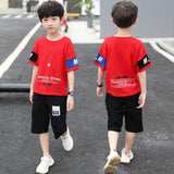 Mqtime Boys Clothing Sets Summer Boys Clothes Casual Outfit T-shirt + Pants Kids Tracksuit Teen Children Clothing Suit 6 8 9 10 12 Year