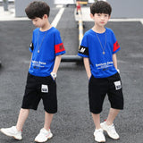 Mqtime Boys Clothing Sets Summer Boys Clothes Casual Outfit T-shirt + Pants Kids Tracksuit Teen Children Clothing Suit 6 8 9 10 12 Year