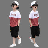 Mqtime Boys Clothing Sets Summer Boys Clothes Casual Outfit T-shirt + Pants Kids Tracksuit Teen Children Clothing Suit 6 8 9 10 12 Year