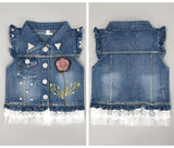 Mqtime 1-10T Baby Denim Vest Babe Jeans Jacket Casual Outerwear Children Clothing Spring Autumn Bebe Clothes Kids Vests Toldder Tops