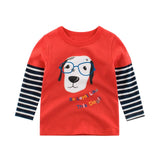 Boys T Shirt Tops Long-Sleeve  Toddler Baby Girls Kids Children Cotton Fashion Autumn Spring Print Car for 2 3 4 5 6 7 8 Years