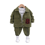 Mqtime New Spring Autumn Children Cotton Clothes Baby Boys Girls T Shirts Jacket Pants 3Pcs/sets Infant Kids Fashion Toddler Tracksuits