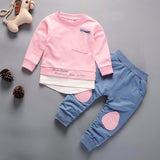 Mqtime New Spring Baby Girl Boys Clothing Infant Clothes Suits Casual Sport Cotton T Shirt Pants 2PCS/Sets Kid Child Toddler Tracksuits
