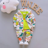 Mqtime New Spring Autumn Children Cotton Clothes Baby Boys Girls T Shirts Jacket Pants 3Pcs/sets Infant Kids Fashion Toddler Tracksuits