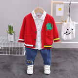 Mqtime New Spring Autumn Children Cotton Clothes Baby Boys Girls T Shirts Jacket Pants 3Pcs/sets Infant Kids Fashion Toddler Tracksuits