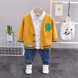 Mqtime New Spring Autumn Children Cotton Clothes Baby Boys Girls T Shirts Jacket Pants 3Pcs/sets Infant Kids Fashion Toddler Tracksuits