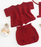 Children Baby Clohting Knit Set Autumn Embroidery Flowers Set Fashion Baby Girls Clothes Long Sleeve Knit Cardigan+Romper Sets